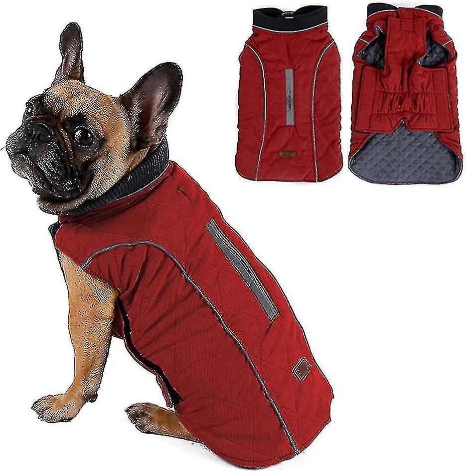 Cold Winter Dog Pet Coat Jacket Vest Warm Outfit Clothes For Small Medium Large Red