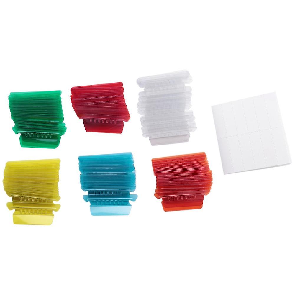 120 Sets Multicolor Hanging File Folder Tabs With Blank Inserts 2 Inches Plastic Hanging File Tabs