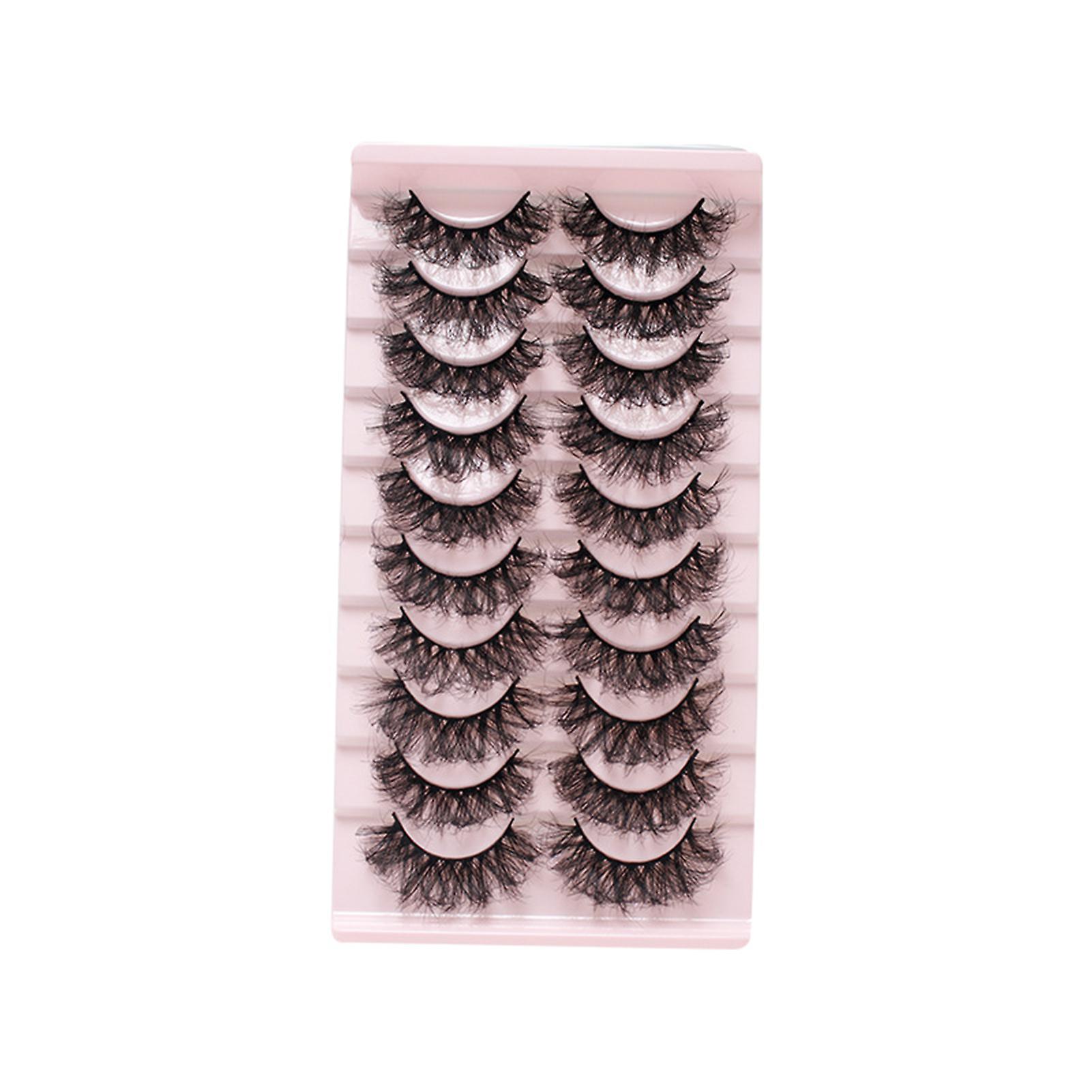 10 Pairs Dense Soft Artificial Eyelashes Diy Fluffy Effect Lightweight Lashes