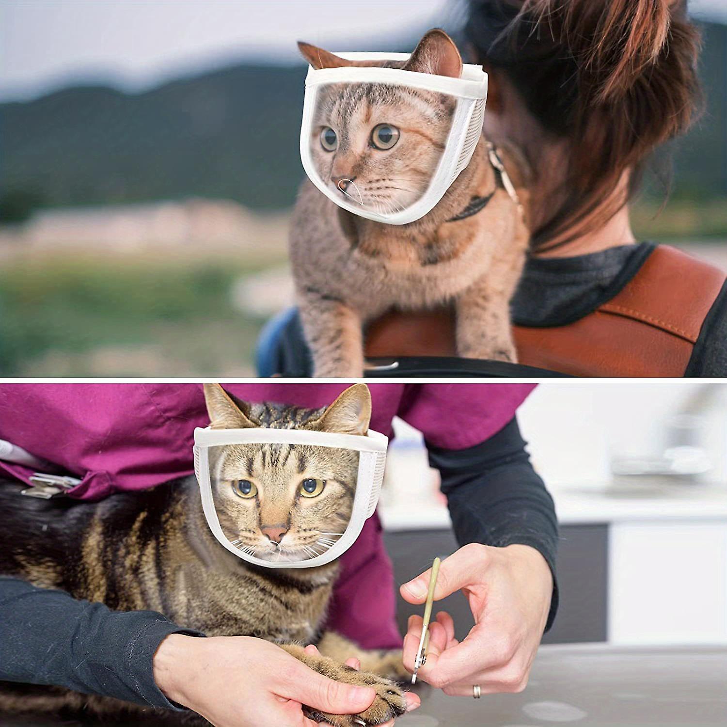The Perfect Cat Grooming Solution: Breathable Mesh Muzzle For Nail Trimming  Bathing & More!