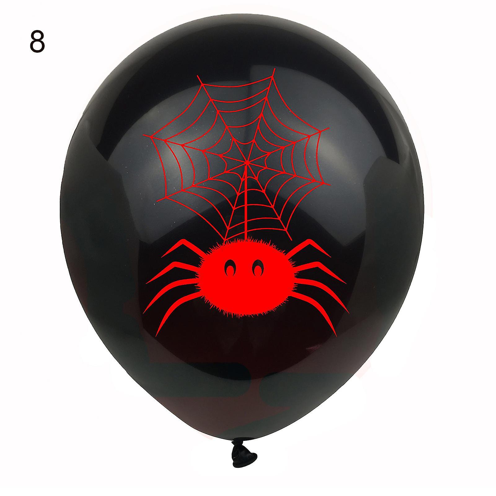 1 Set Spooky Spider Pattern Halloween Balloon Set Latex Happy Festival Balloons Kit Bar Decor
