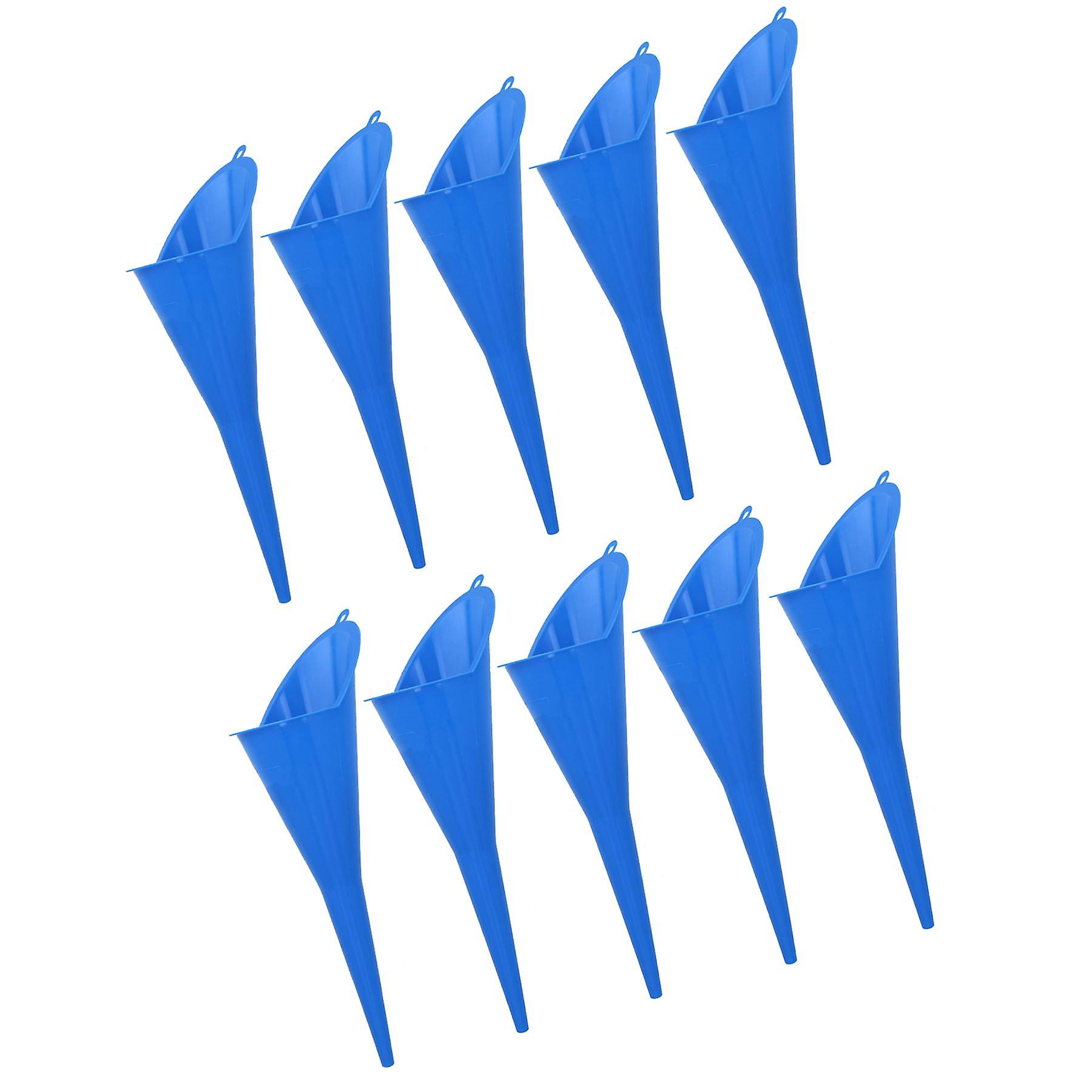 Multipurpose Long Necked Plastic Funnel Car Refuelling Spout 370mm Long 10pc