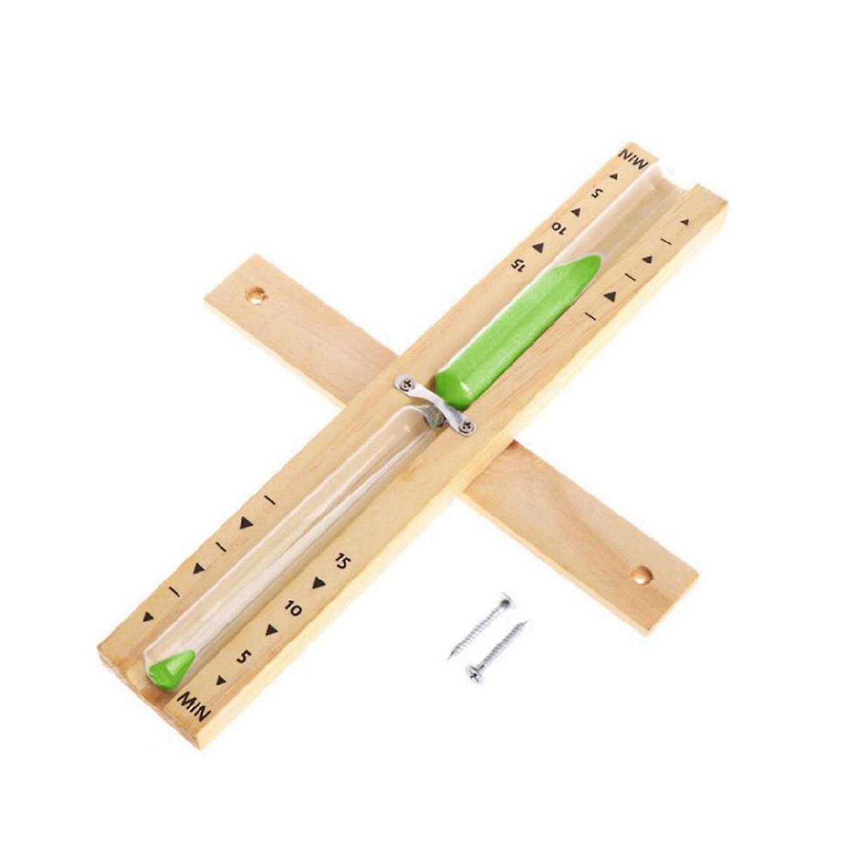 Wall-Mounted Hourglass Wooden Hourglass Sand Timer 15 Minutes Green Sand