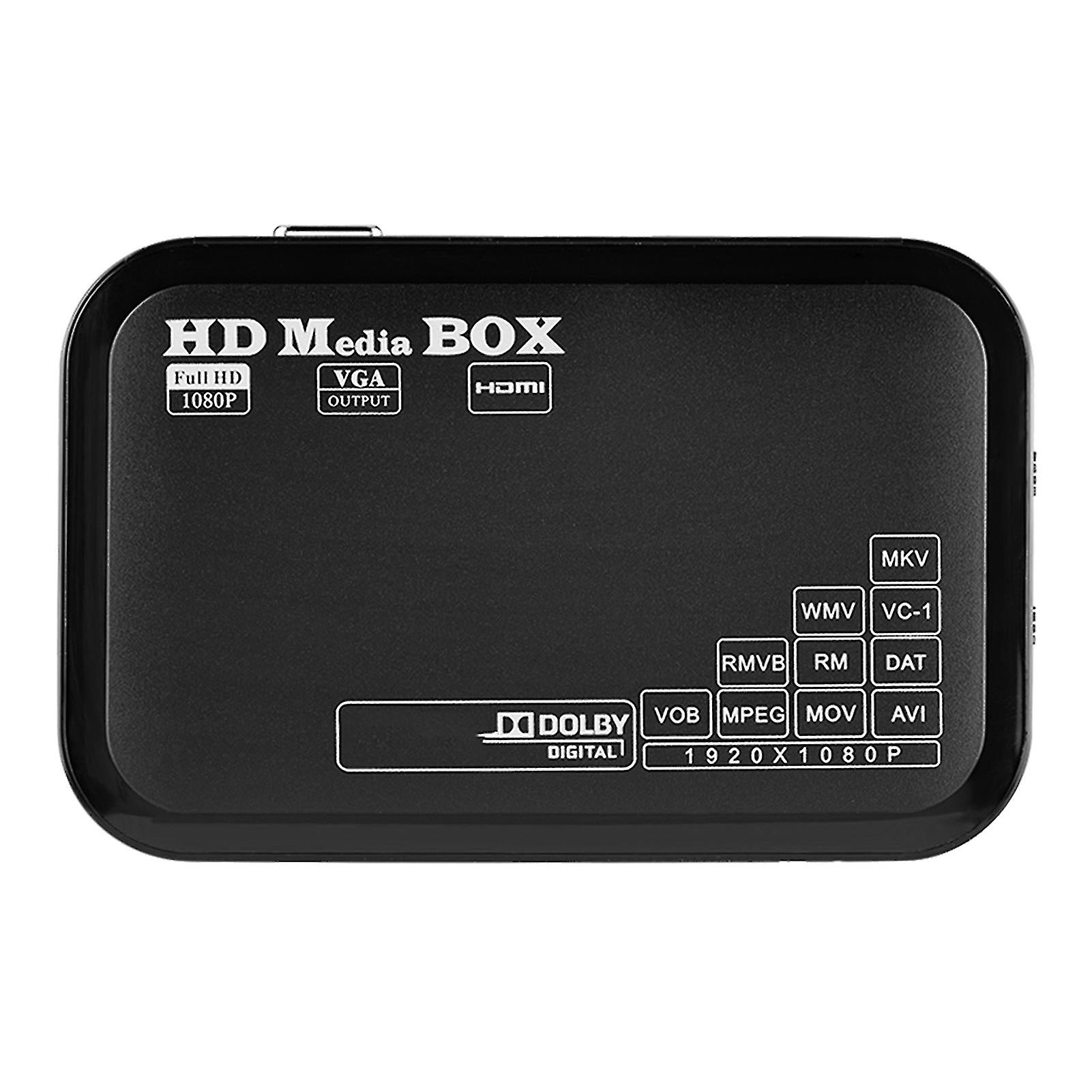 Full Hd Mini Box Media Player 110-240v 1080p Media Player Box Support Mmc Rmvb Mp3 Avi Mkv (eu)