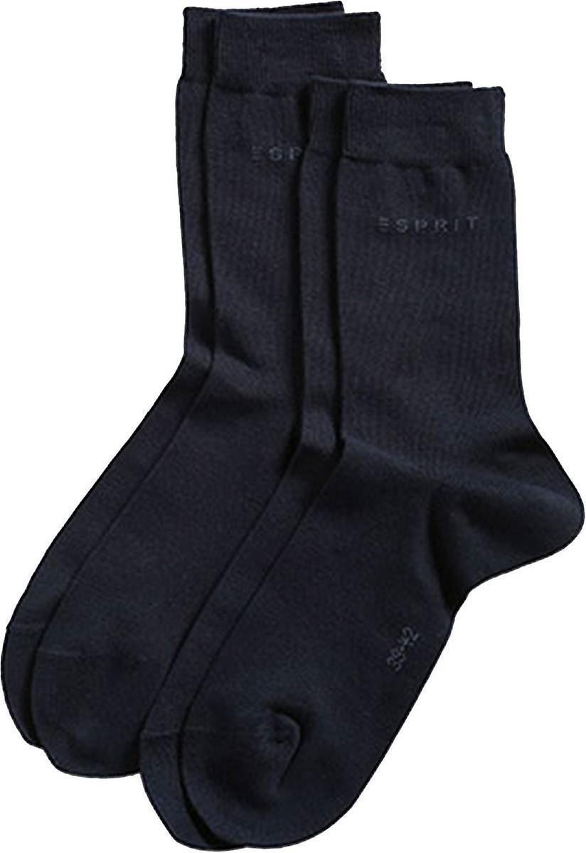 Esprit Basic Fine Knit Mid-Calf 2 Pack Socks - Marine Navy