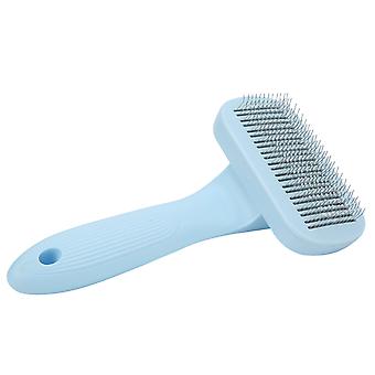 Dog Self Cleaning Slicker Brush Pet Needle Comb Open Knot Hair Removal One Click Shedding for Dogs and CatsBlue