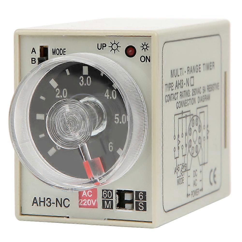 Risegun Power On Delay Timer On Delay Time Relay AH3 NC AC220V 50/60Hz Multi Time Period Adjustable Mini Time Relay