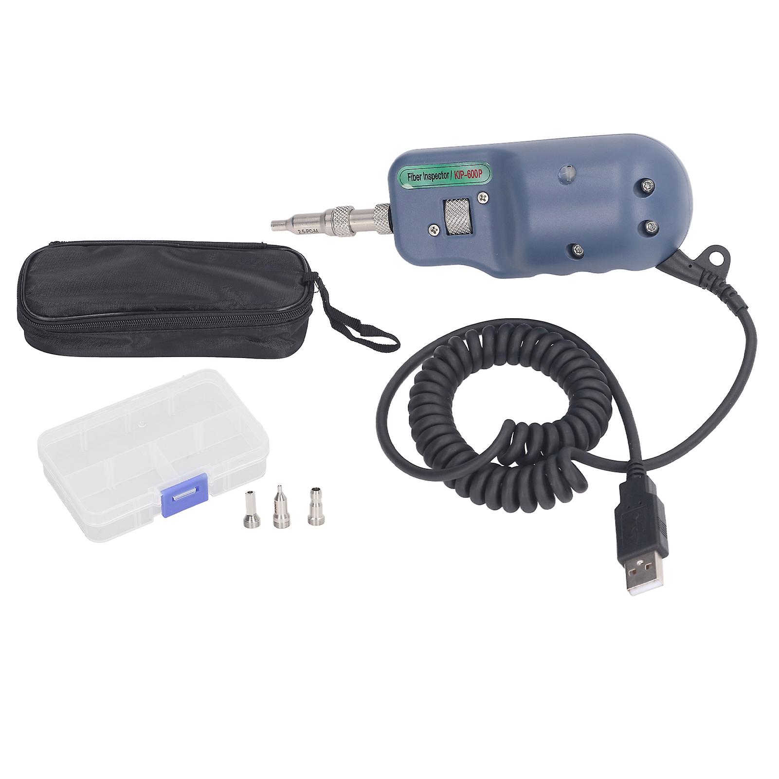 USB Fiber Inspection Microscopy, 400x Magnification Optic Fiber Inspection Probe USB Connection Handheld Optical Fiber End Face Detector