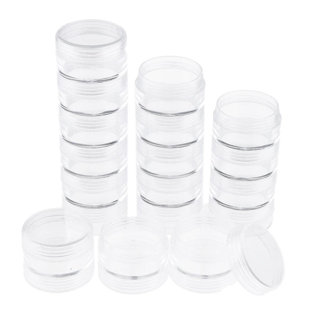 18x Empty Plastic Storage Box Beads Pills Storage Container w/ Screw Lids