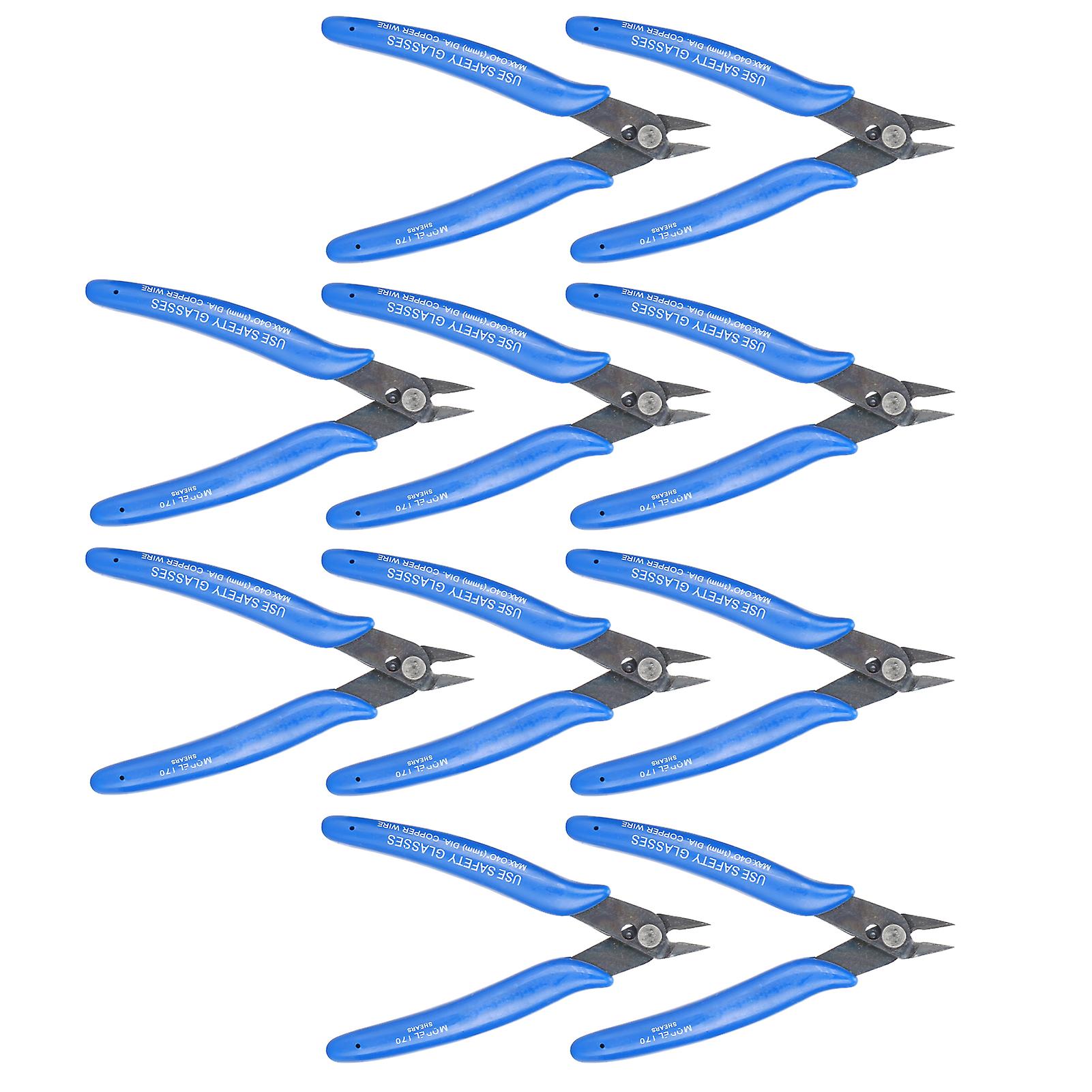 10pcs Diagonal Pliers Comfortable Grip Automatic Rebound Function Side Cutting Pliers for Prune
