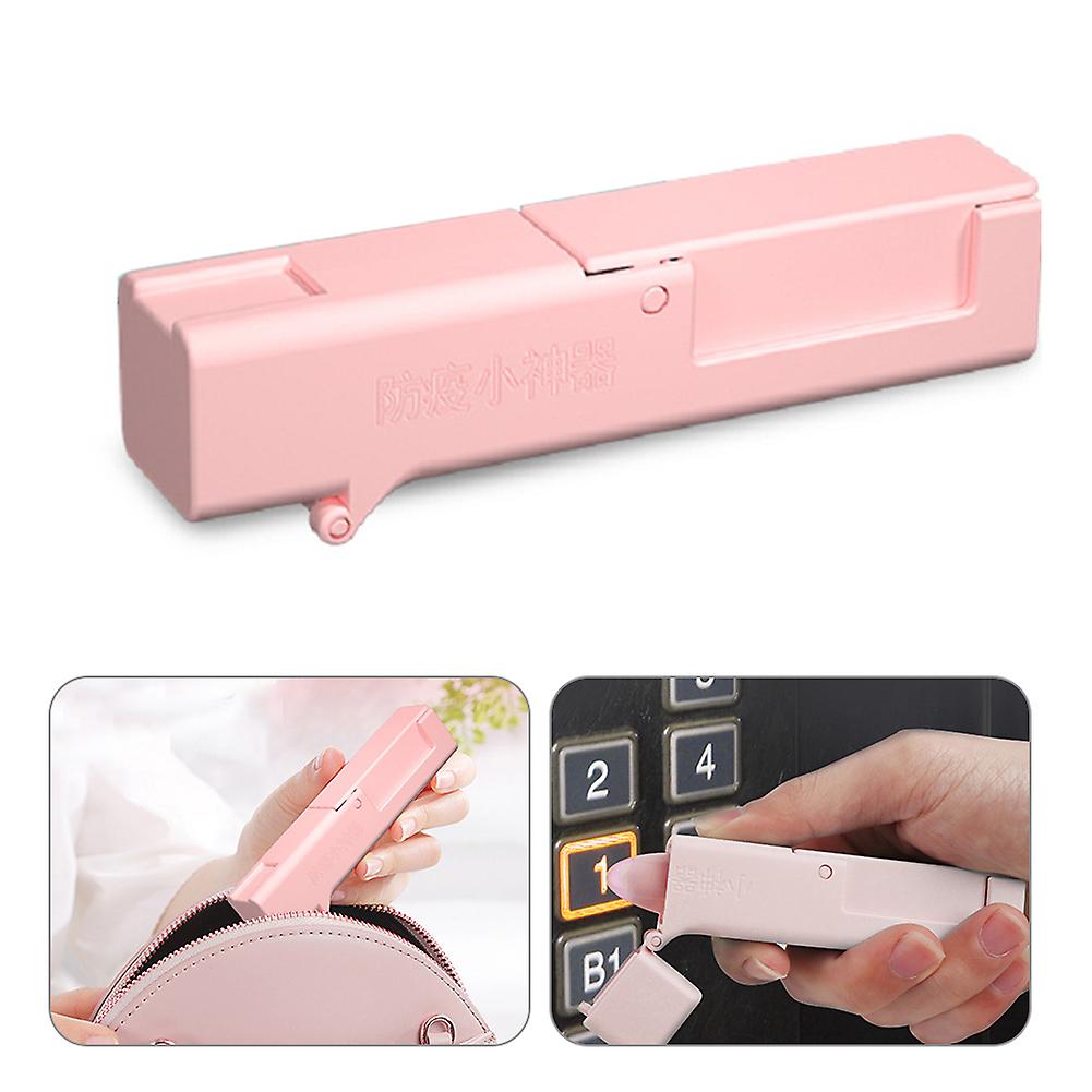 ABS Portable Elevator Button Touch Tool Lift Handle Pink 60g