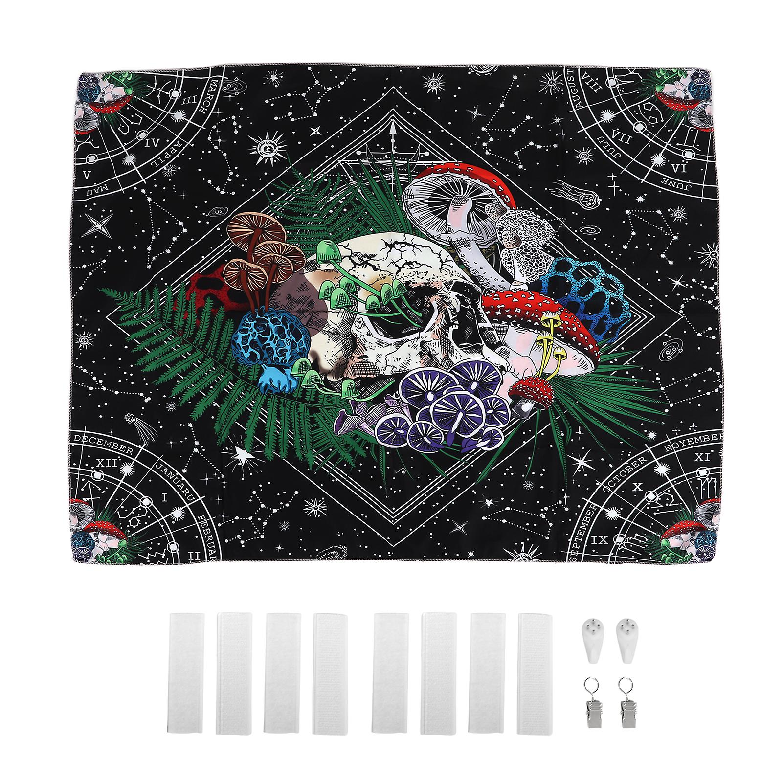 Decorative Tapestry Colorful Mushroom Skull Pattern Soft Lightweight Exquisite Beautiful Backdrop