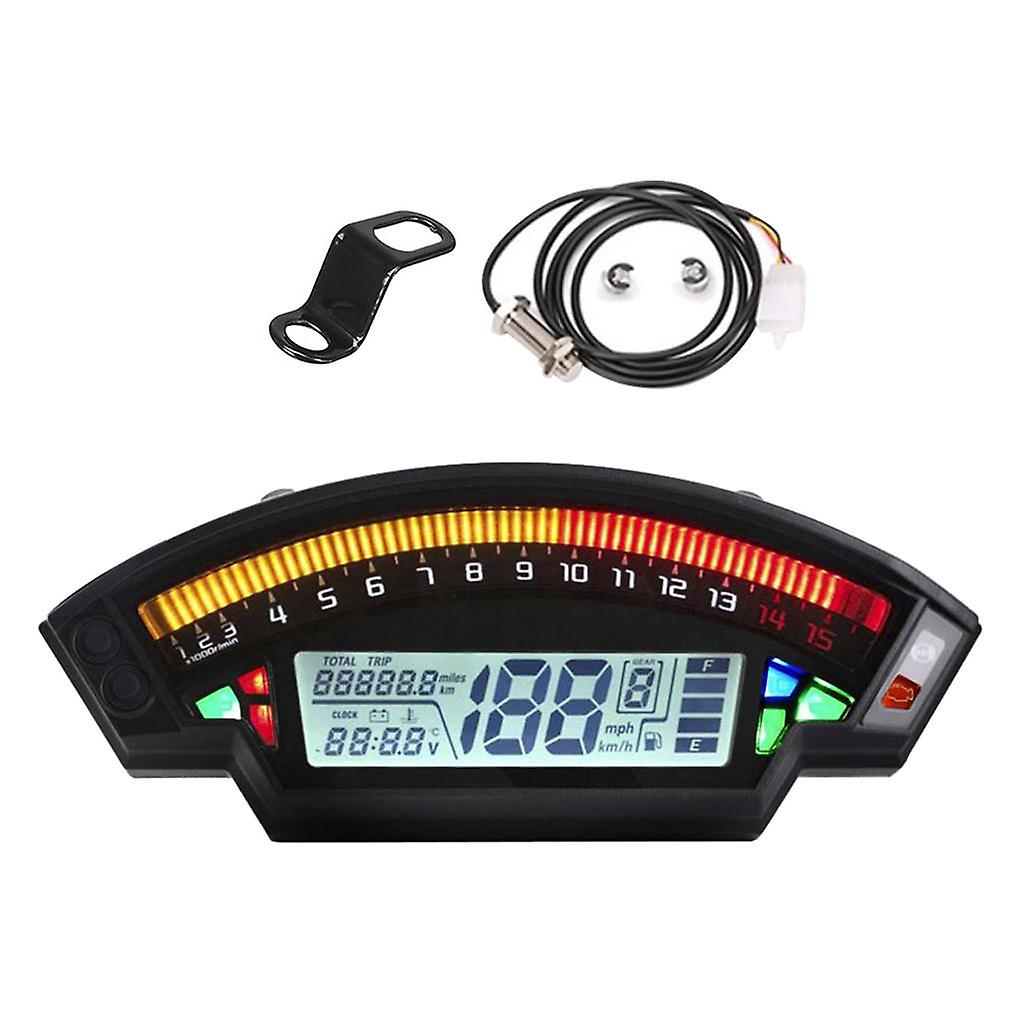 Motorcycle Universal Digital Speedometer Odometer For 1,2,4 Cylinders
