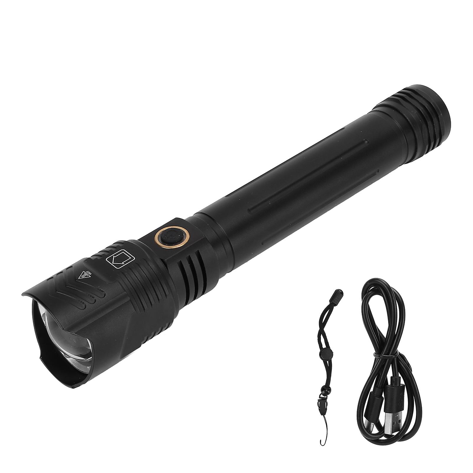 XHP70 Powerful LED Flashlight Telescopic Zoom Torch Type C Rechargeable IPX4 Waterproof Flashlight