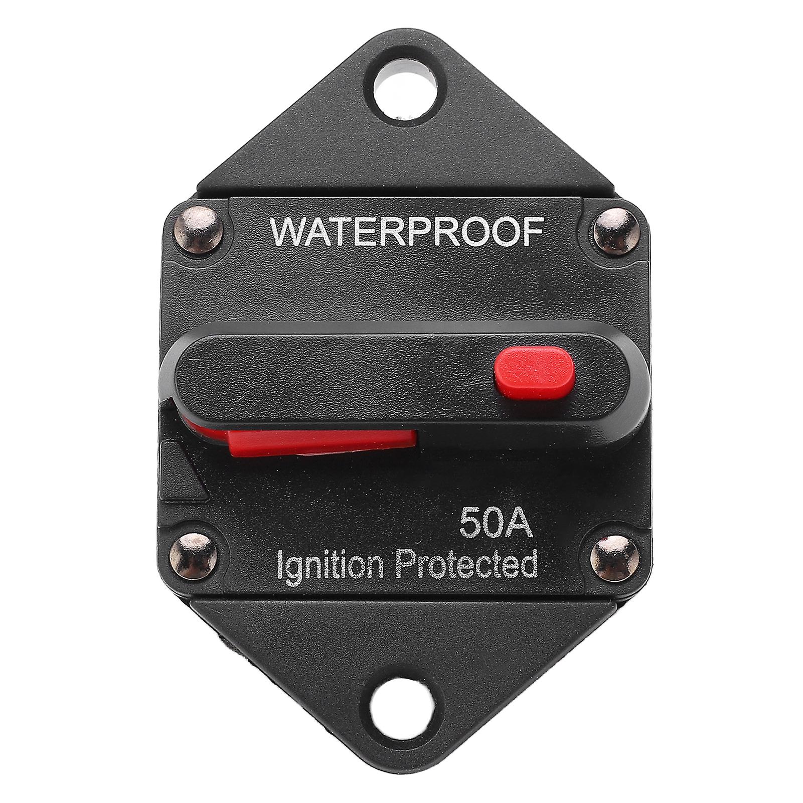 DC 32V Circuit Breaker with Switch Manual Reset Waterproof for Car Marine Boat Truck Bus RV ATV 50A