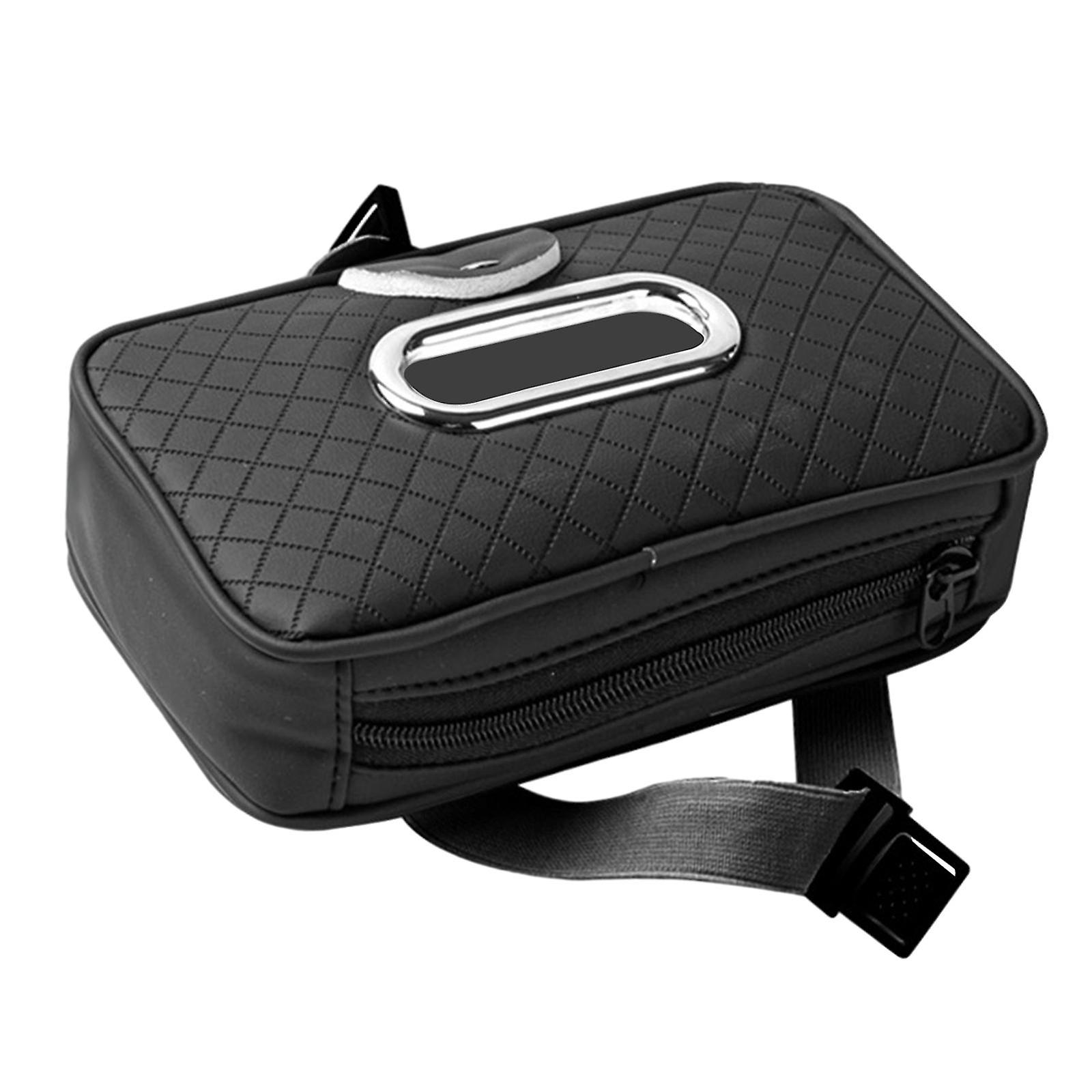 Tissue Holder Car Armrest Napkin Box Backseat Tissue Organizer for Boat RV Multipurpose Durable PU Leather with Elastic Strap