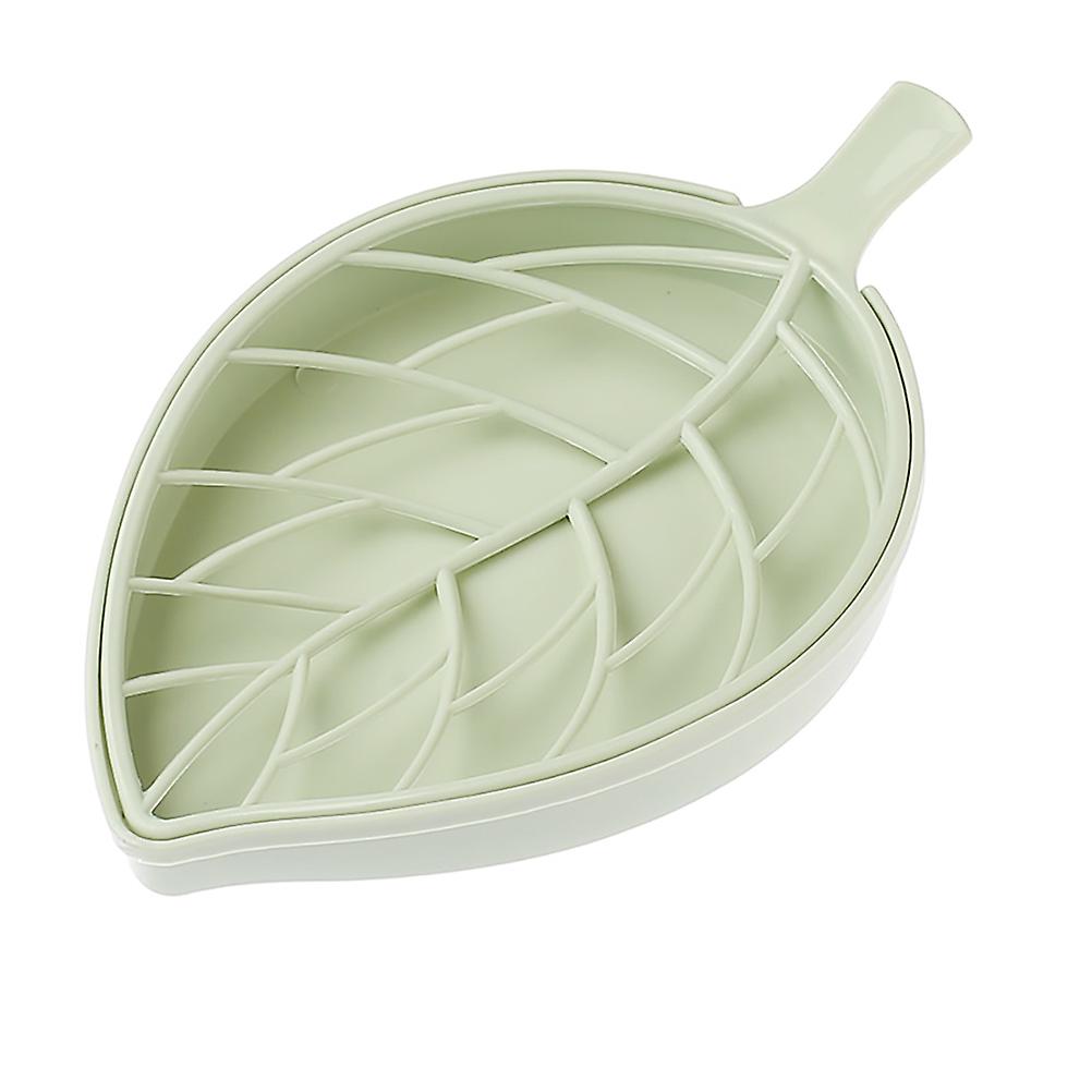 Leaf Shape Soap Box Double Layer Drain Soap Dish Plastic Soap Holder