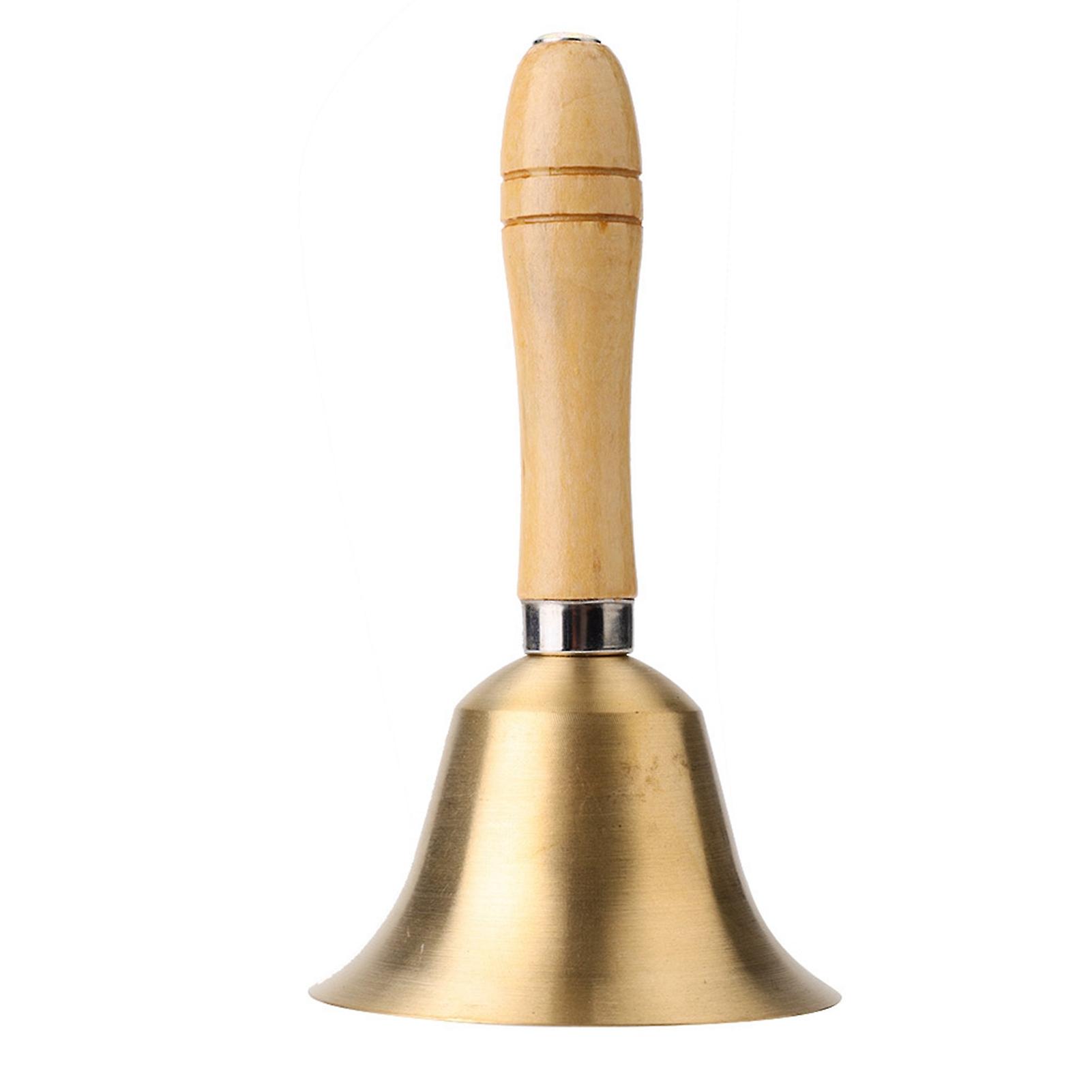 8CM Multi functional Hand Bell Handbell with Wooden Handle for School Children Toy