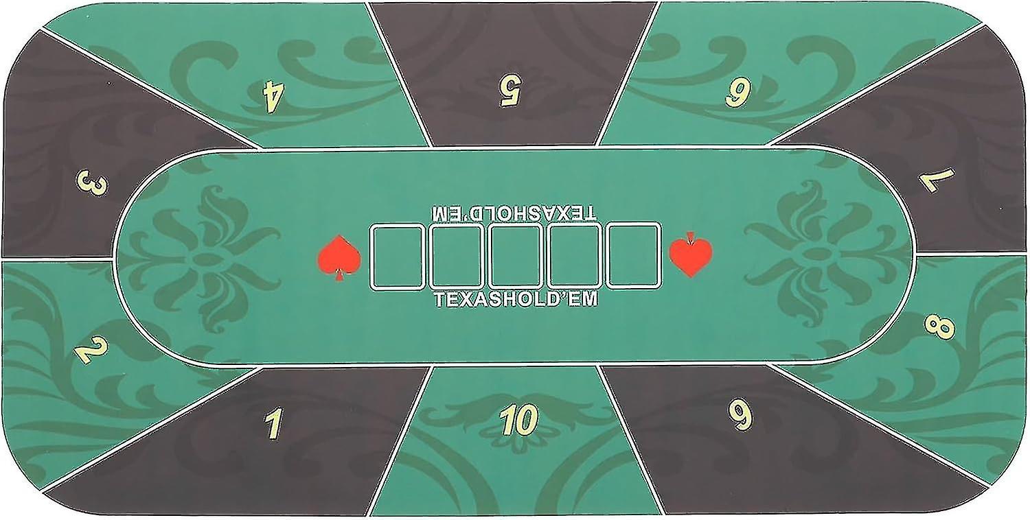 10-player Foldable Poker Table Top Rubber Foam Poker Table Mat And Card Game Layout Poker Mat Foldab