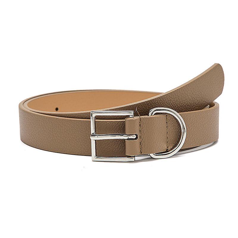 女性用ベルトピンバックルベルトシンプルソリッドカラーシルバーバックル装飾的なジーンズドレスベルト女性用