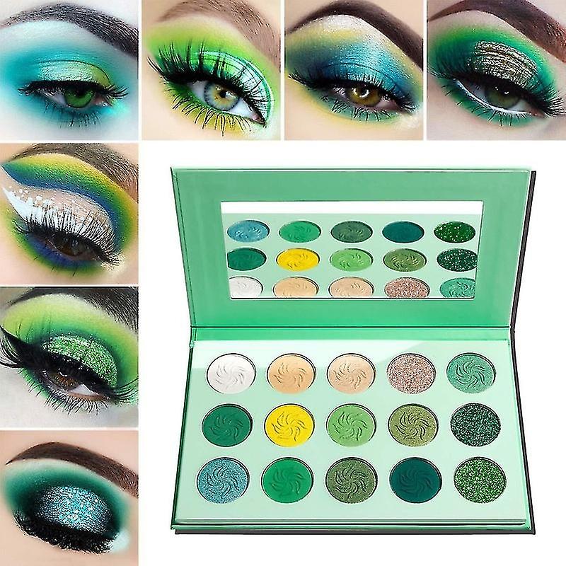 Green Eyeshadow Palette Green Shimmer Eyeshadow Highly Pigmented, Forest Emerald Green Christmas Mak