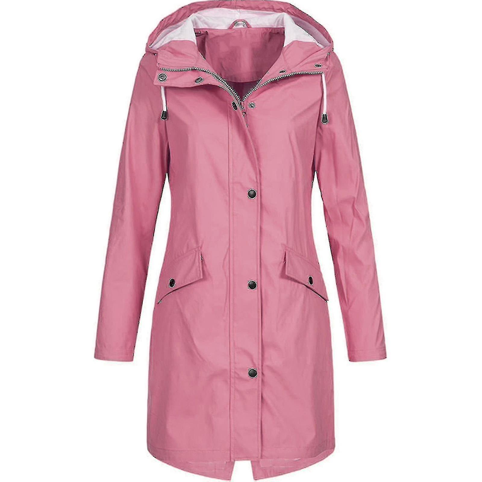 Femmes Solid Rain Jacket Outdoor Plus Size Imperméable à capuche Imperméable à capuche Coupe-vent-yky