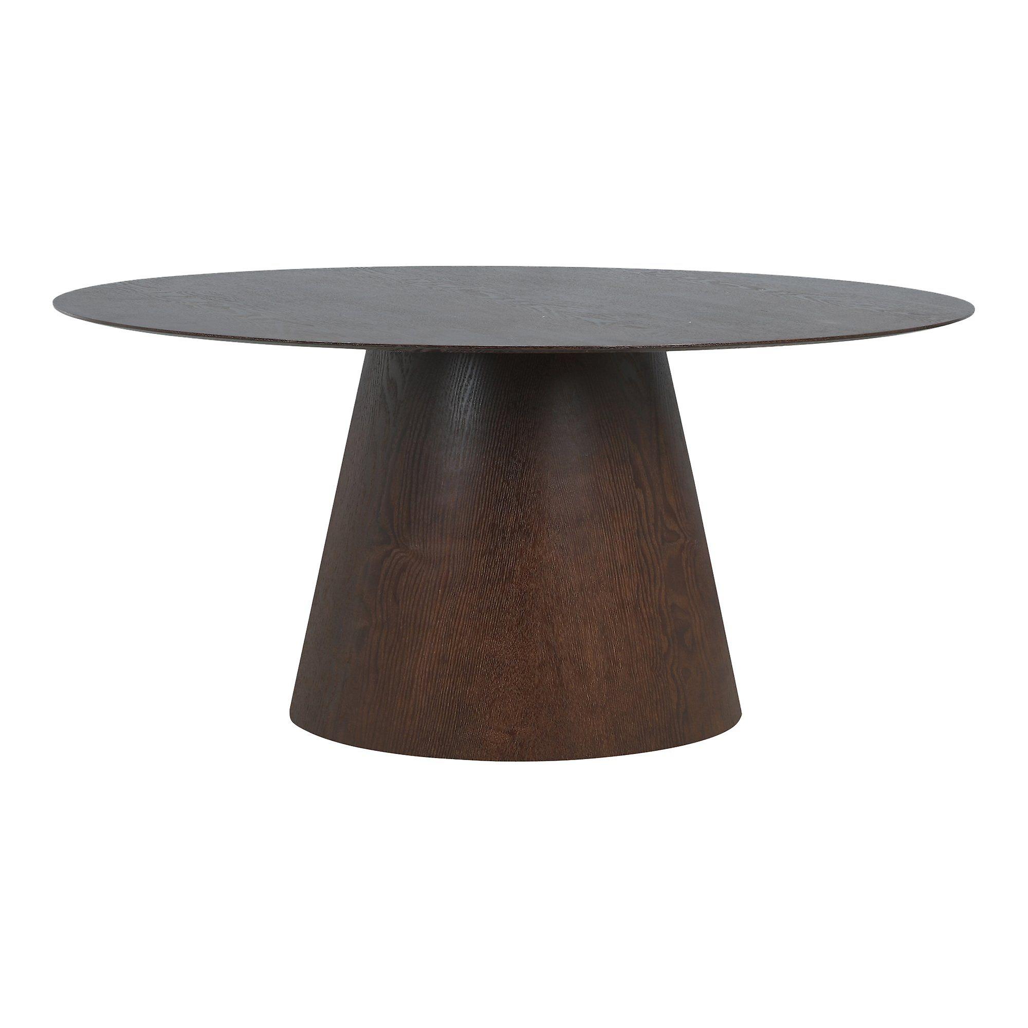 Oval walnut dining table 90x160x75 cm