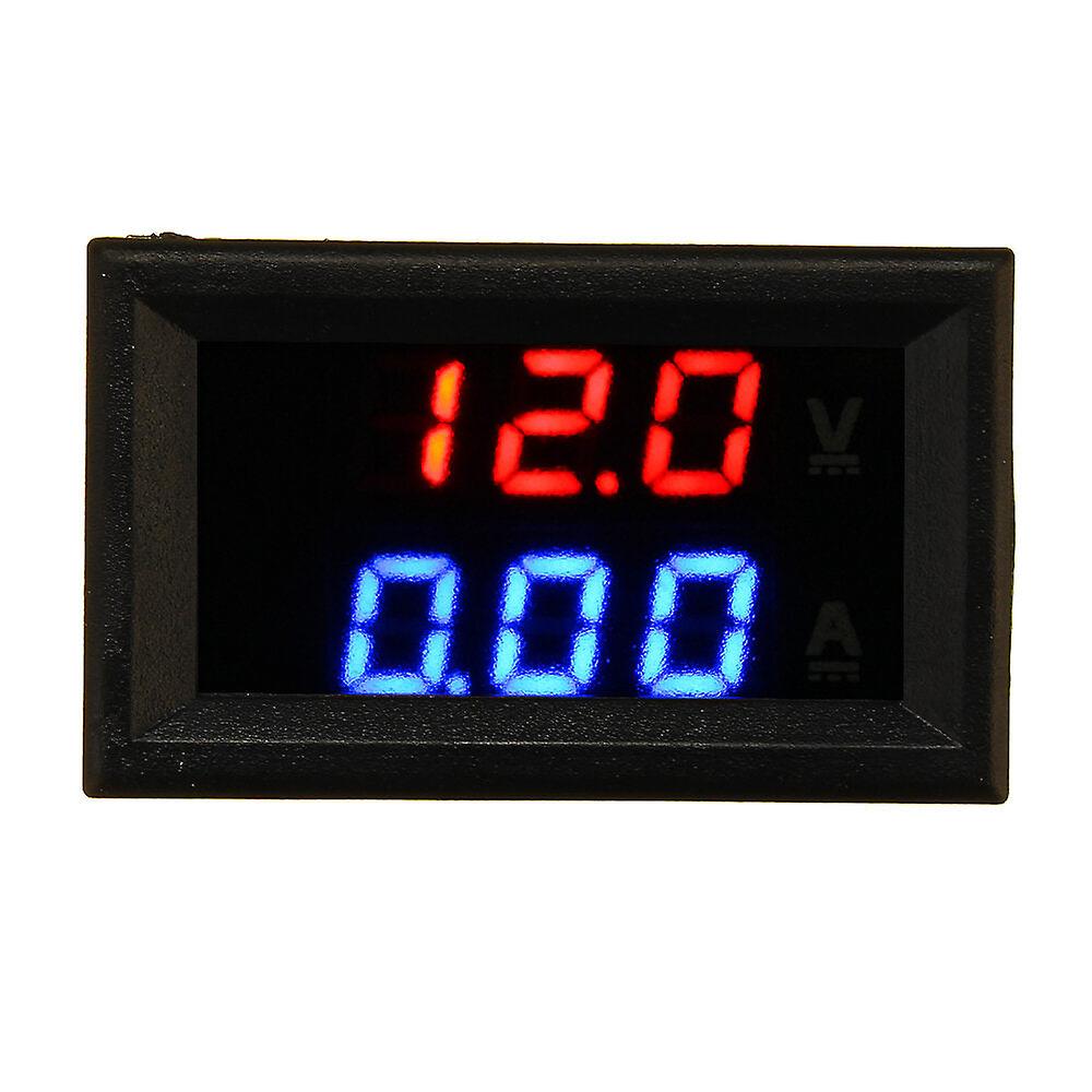 Mini Digital Voltmeter Ammeter Dc 100v 10a Voltmeter Current Meter Tester Blue+red Dual Led Display