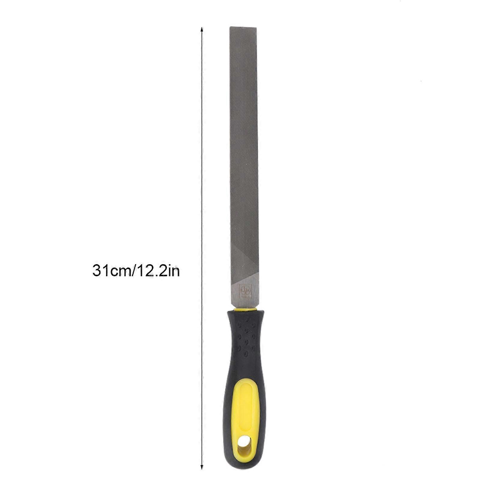 Touch Sharpening File 8in Flat Mill Steel File Grinding Blade with Handle Sharpening Shaping Tool for MetalFine Teeth File