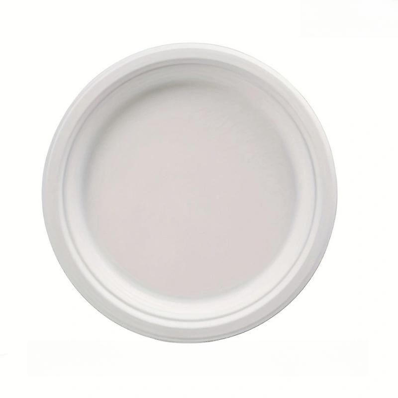 10-Pack White Sugarcane Pulp Disposable Plates, 15.3cm x 15.3cm