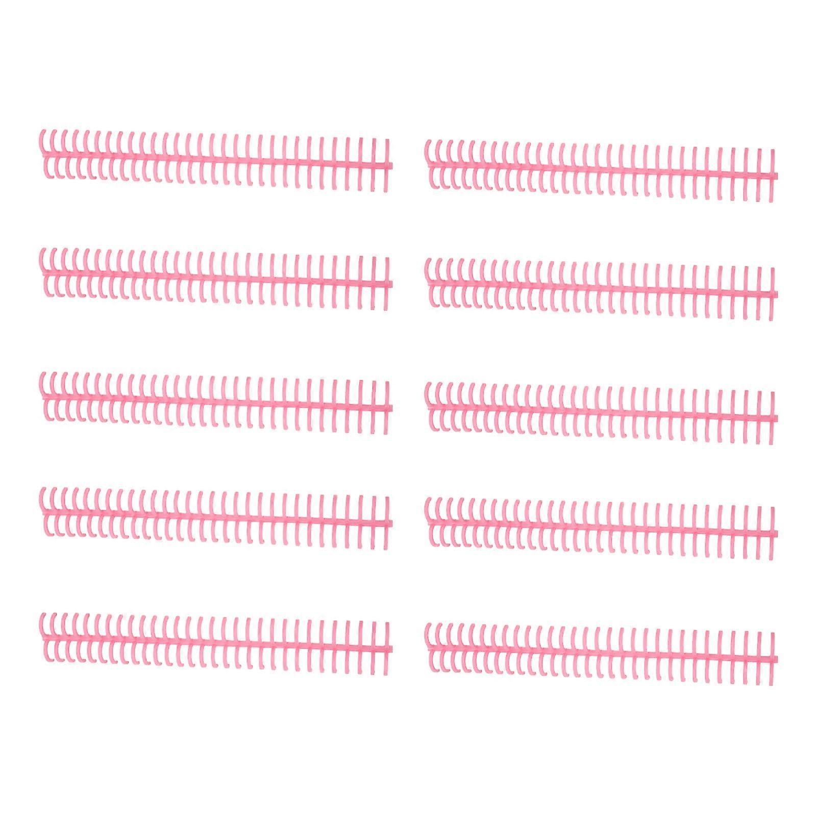 10 قطع لفائف ملزمة لولبية 130 ورقة سعة مشط العمود الفقري 30 ثقوب مجموعة قطر 16 مم وردي