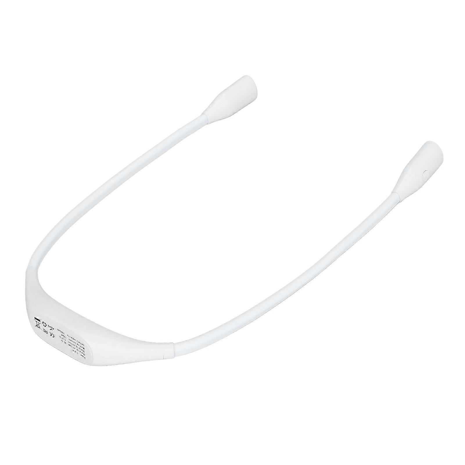 ネック編みライトUSB充電目に優しいポータブルLEDハンズフリーランプ読書用かぎ針編みホワイト