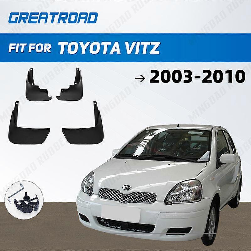 4Pcs Mud Flaps Splash Guards For Toyota Vitz 2003 04 05 06 07 08 09 - 2010 Front and Rear Mudguards car accessories auto styline