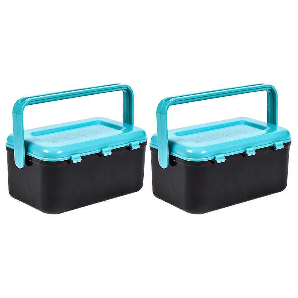 2Pcs Portable Tackle Box Multifunktionsköderbox Professionelle Angelbox Köderversorgung