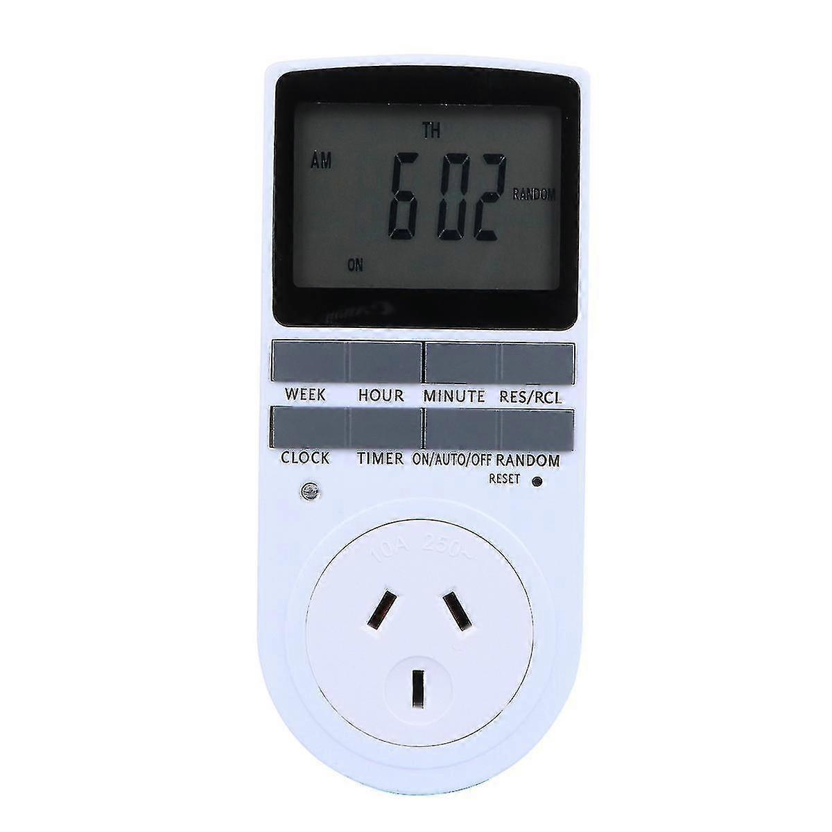 French Type Digital Big Screen Timer Switch Socket Timer Power Meter Electronic Outlet Socket Programmable Setting For Kitchen (au Plug)
