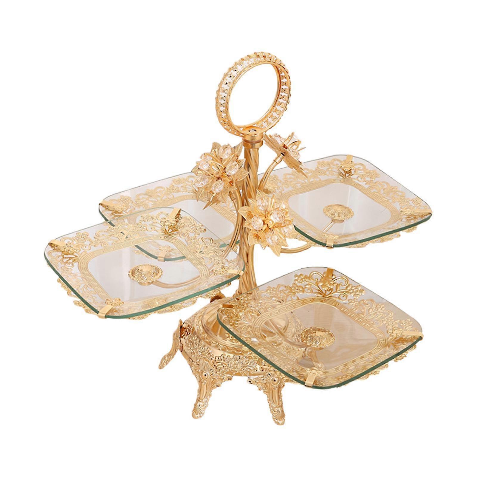 ペストリーパーティーの装飾の誕生日のための4段フルーツトレイ豪華な段付きフルーツトレイ