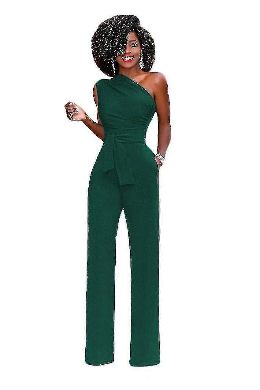 واحد الكتف Rompers المرأة jumpsuit الصيف بلا أكمام