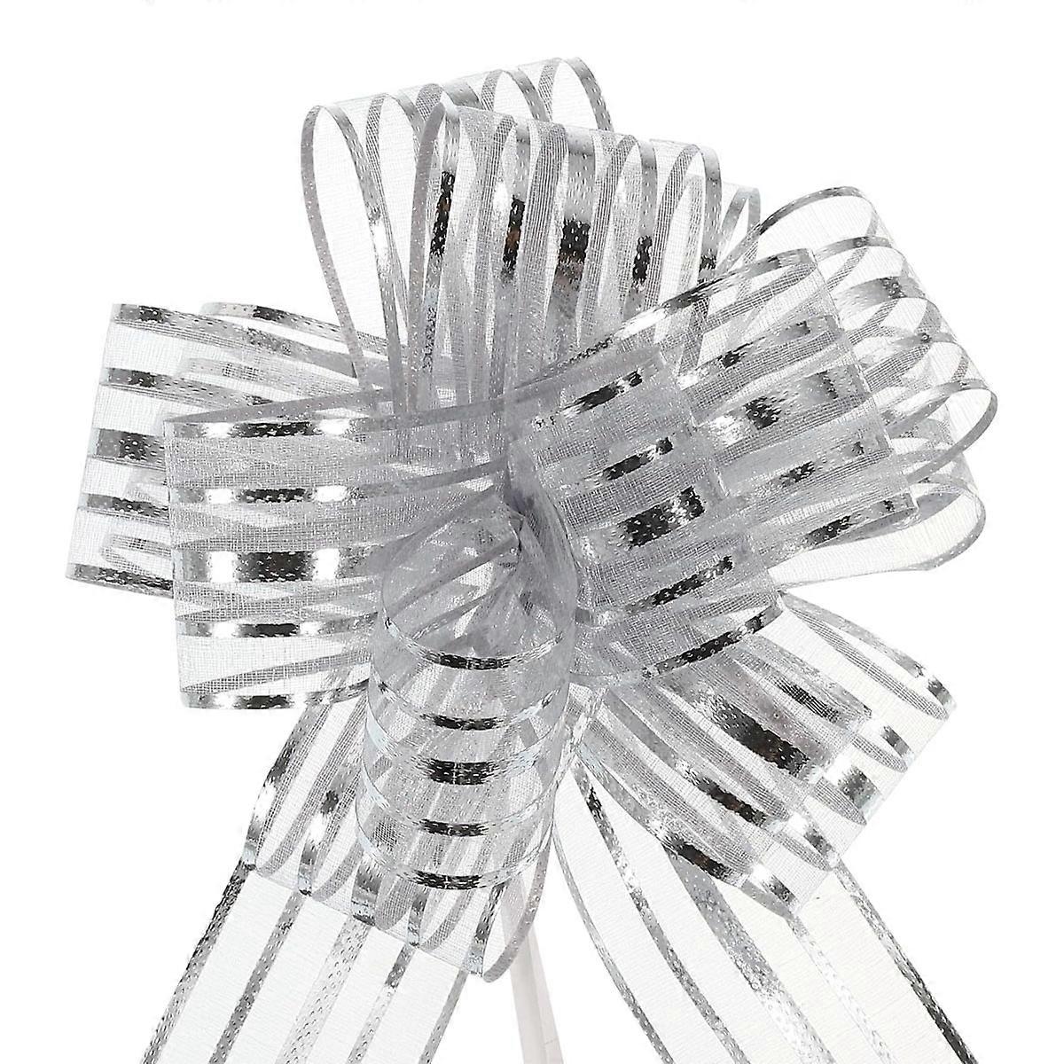 4pcs Bow Gift Pack Decoration - Silver