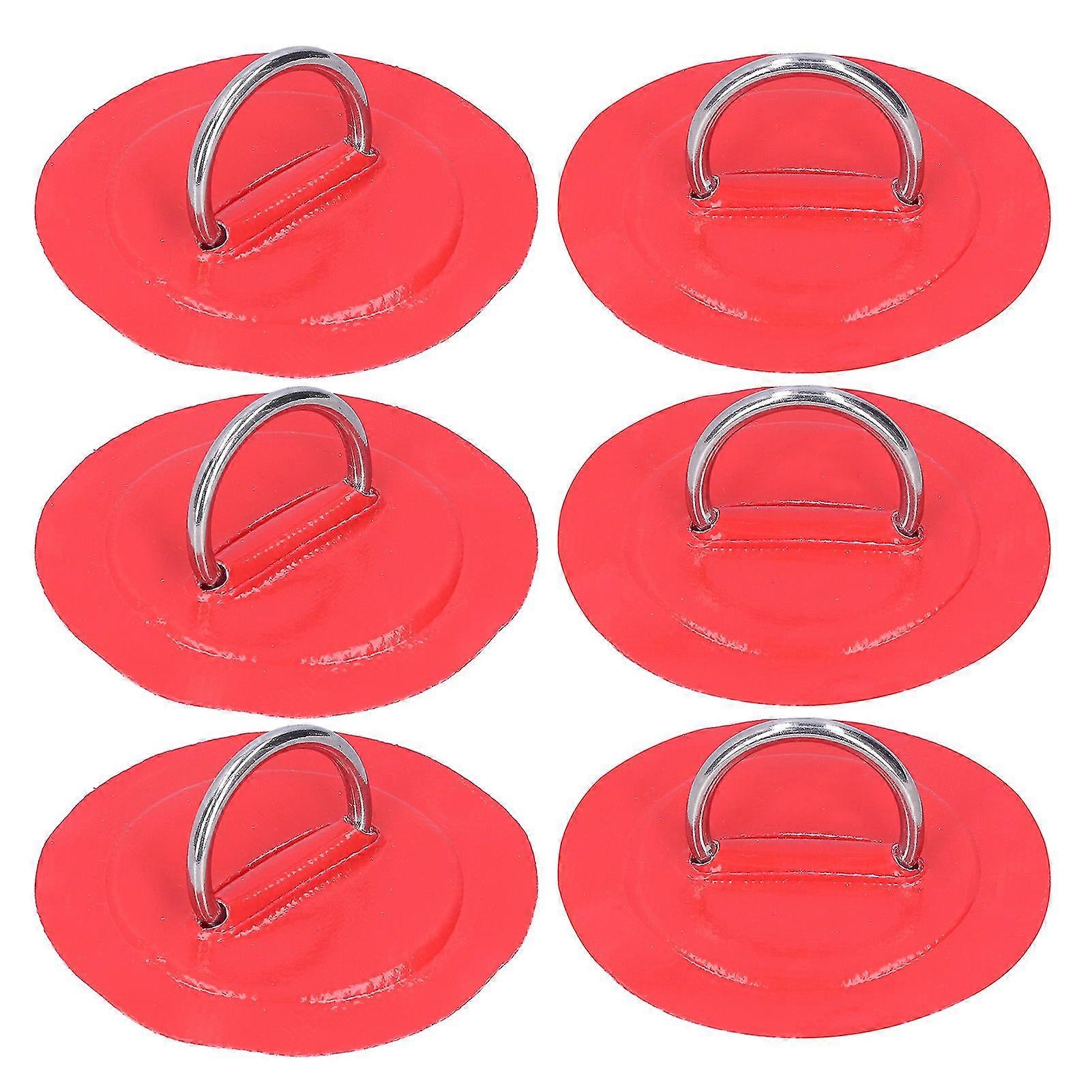 Inflatable Boat Kayak D-Ring Pad Patch with Elastic Bungee Cord C 6 Pack