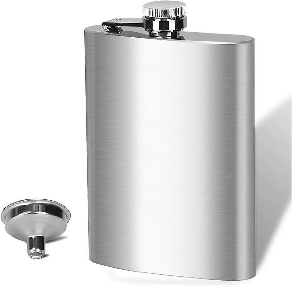 8 Oz Flask for Liquor for Men, Leakproof Drinking Flask with Funnel, Stainless Steel Flask Hip Flask Set, Camping Pocket Flask, Laser Weleded Screw Ca