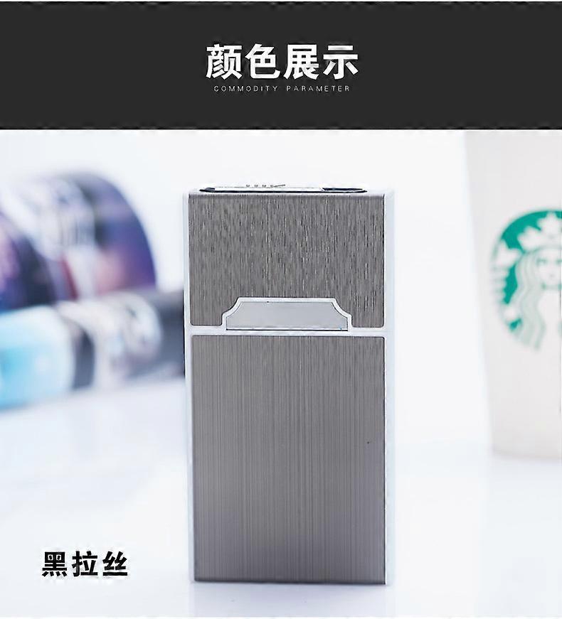 Cigarette Cases,20 Pack Cigarette Case Usb Rechargeable Cigarette Case Cigarette Lighter One-Piece Metal Cigarette Case Distinctive Diy Cigarette Case