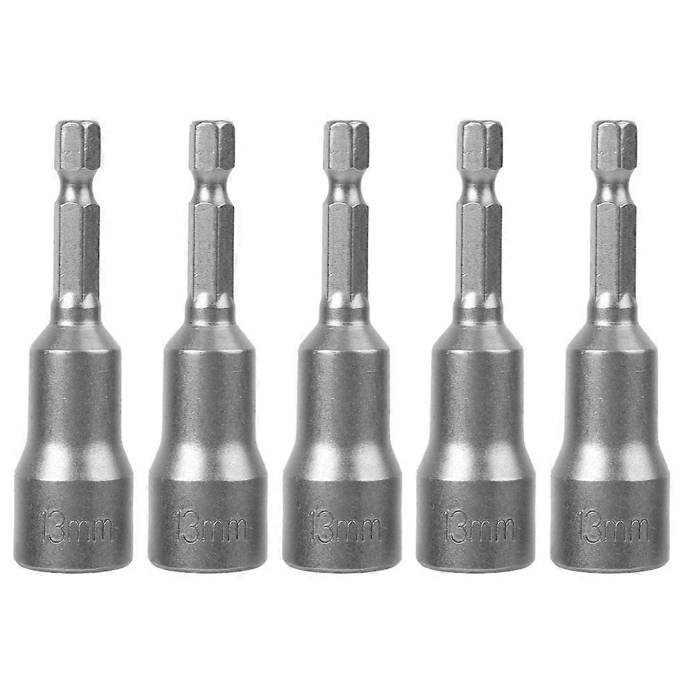 5pcs Magnetic Hex Socket Tool Steel Electric Screwdriver Magnetic Drill Bit Adapter 13mm