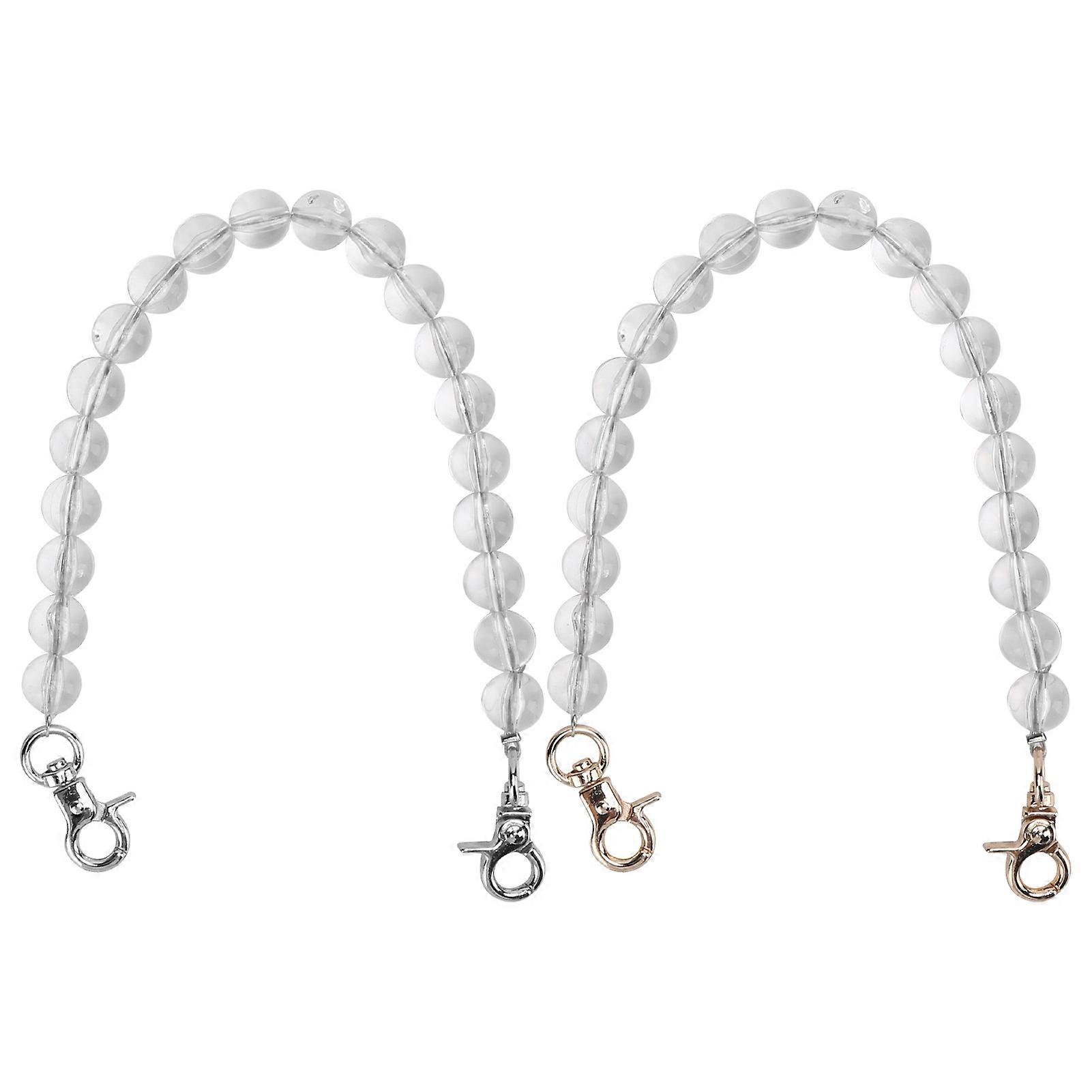 2個のハンドバッグチェーン透明ストレートホール12mm便利な使用携帯電話ジュエリーアクセサリー30mm