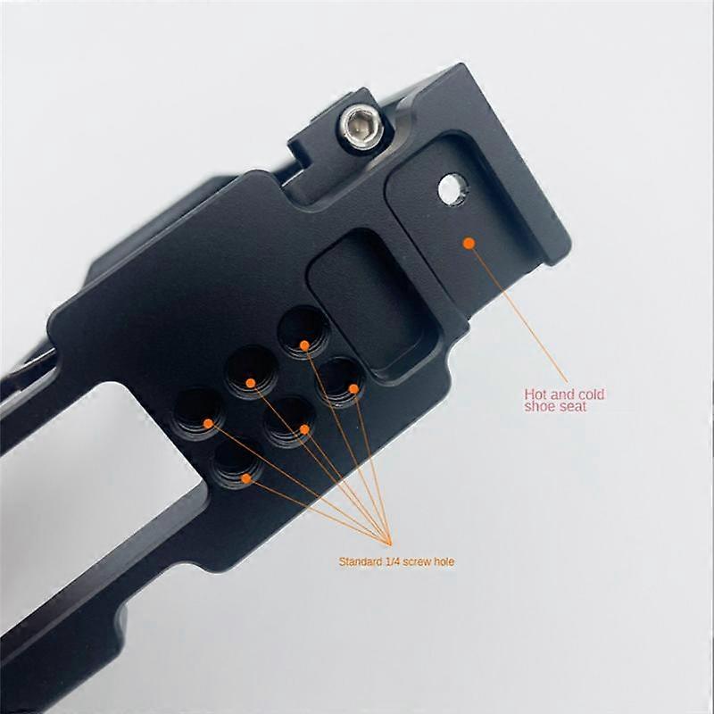 Quick Release L Plate for Zv1 Camera Wooden Grip with Cold Shoe Camera Cage Handle Accessories Blac
