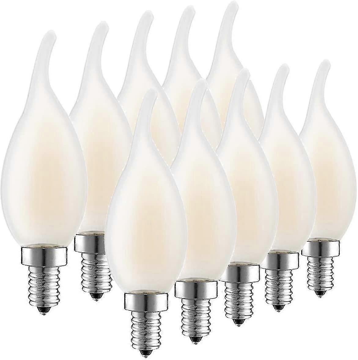Led Bulb E14 With Dimmable Filament, Set Of 10 Bulbs Flame, 4 Watts Consumed Equivalence Incandescence 40w