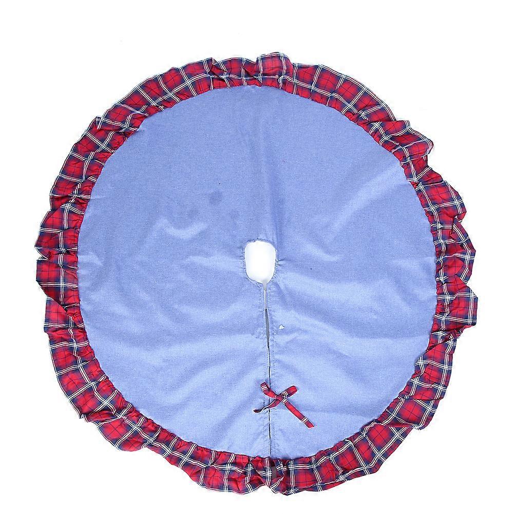 Home Party Double Layer Weihnachtsbaum Weihnachtsbaum Matte Rock DekorationBlaues Tuch mit rotem Rand