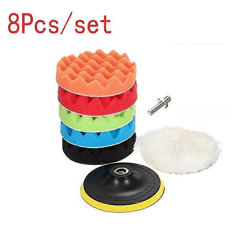 8pcs 4 אינץ ' רכב ליטוש דיסק דבק עצמי Buffing ספוג צמר צמר גלגל ליטוש כרית ליטוש