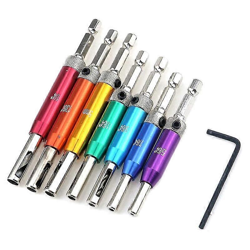 8pcs Self-centering Hinge Drill Bit Set Hinge Tapper Core Screw Hole Puncher