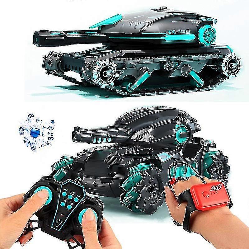 Rc טנק צעצוע 2.4g רדיו נשלט מכונית 4wd זוחל פצצת מים מלחמה טנק שליטה מחוות מרובות משתתפים טנק Rc צעצוע עבור ילד ילדים מתנה