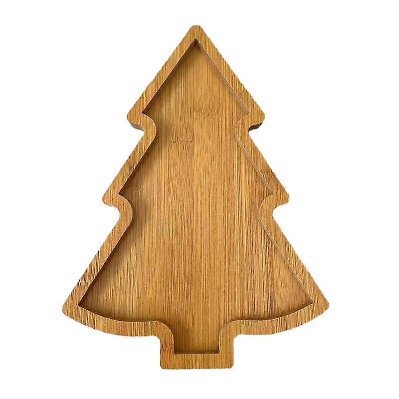 1Pc Wooden Serving Tray Dessert Christmas Tree Serving Dish Plate